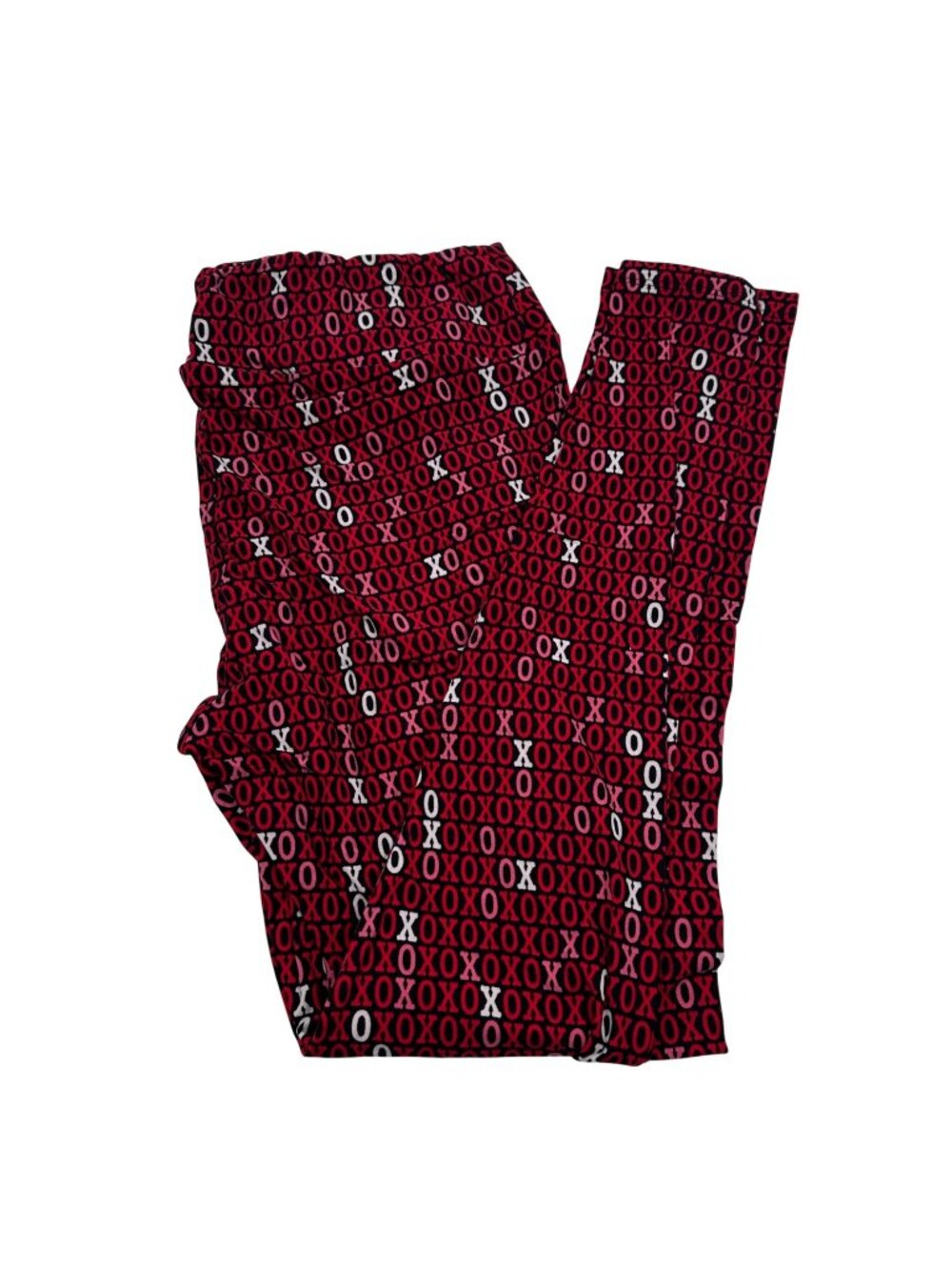 LuLaRoe TC Leggings Womens Tall Curvy Valentines XOXO Black Red Pink New